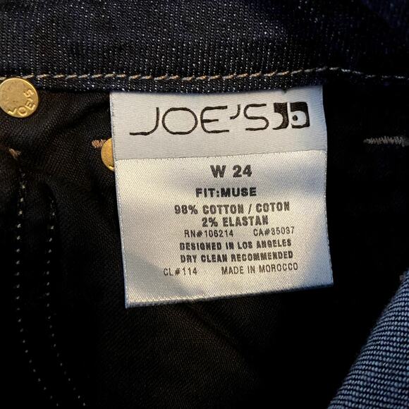 Joe's Muse Jeans Bootcut Cotton Low Rise Stitching Detail Dark Wash 24R NWT - Picture 5 of 7